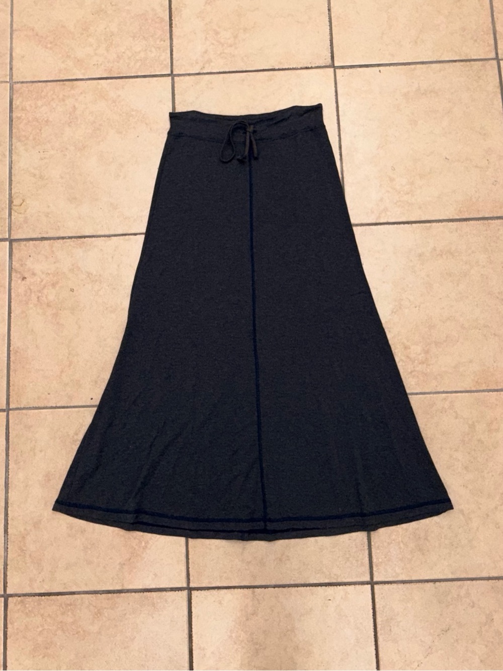 Hard Tail Forever Long Maxi Skirt Navy Blue Womens Sz M Drawstring Made in USA